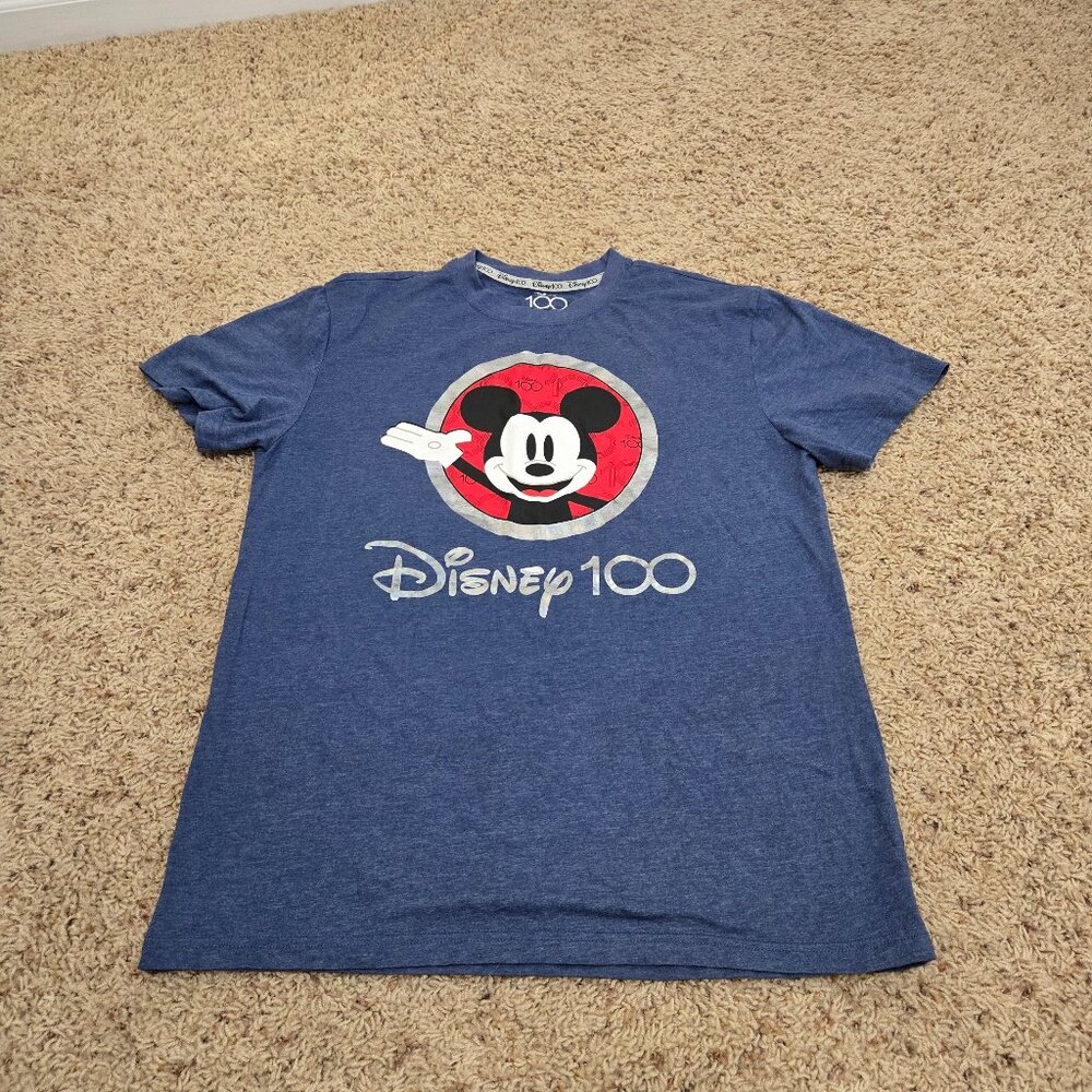 Disney 100 Years Of Wonder Blue T-shirt Short Sleeve Sz. Adult Medium